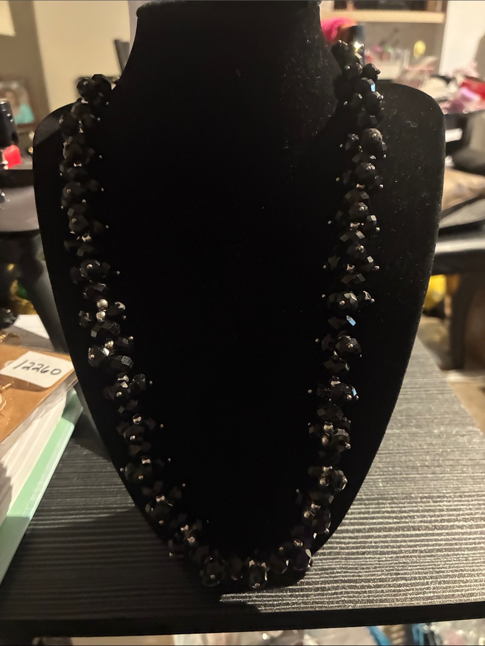 Elegant Black Beaded Necklace - Women Jewelry